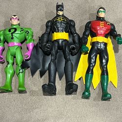 DC Comics Batman & Robin & Riddler Action  Figure 6" Justice League lot of 3