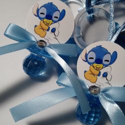 Sleeping Stitch Baby Shower Pacifiers Guest Favors Necklaces