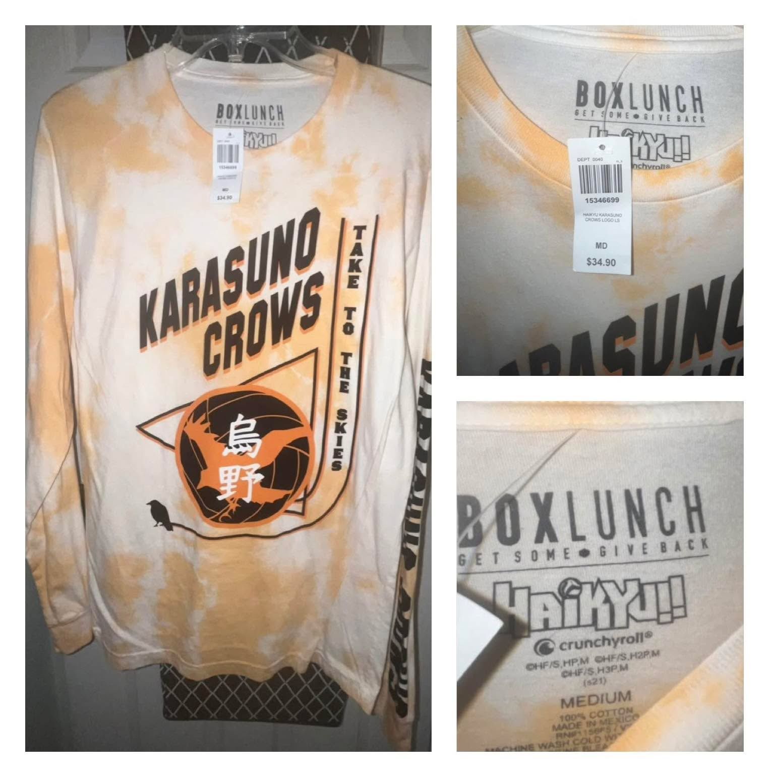 HAIKYU BoxLunch Exclusive KARASUNO CROWS L/S Shirt (Size Medium) NWT