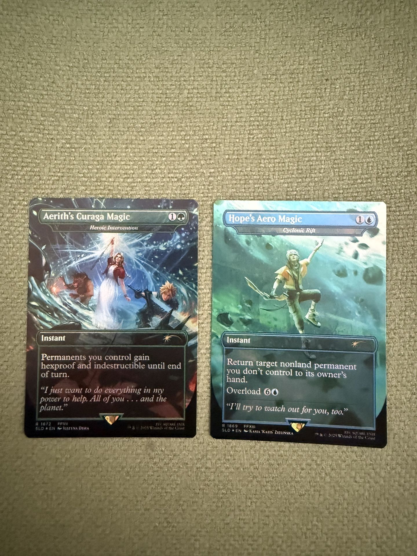 Secret Lair MTG x FF Hope Aero Magic & Aerith Curaga Magic