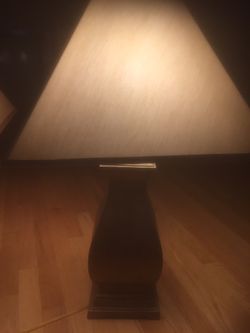 1 Table Lamp 19”tall 6” Wide.  Shade 13” Highx18