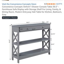 Convenience Concepts Oxford 1-Drawer Console with 2 shelves