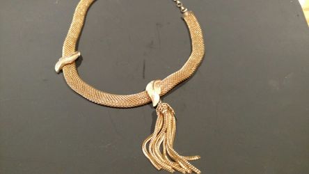 Gold popcorn chain with Golden Leaves