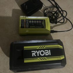 Ryobi 40V Lithium Battery & Charger 