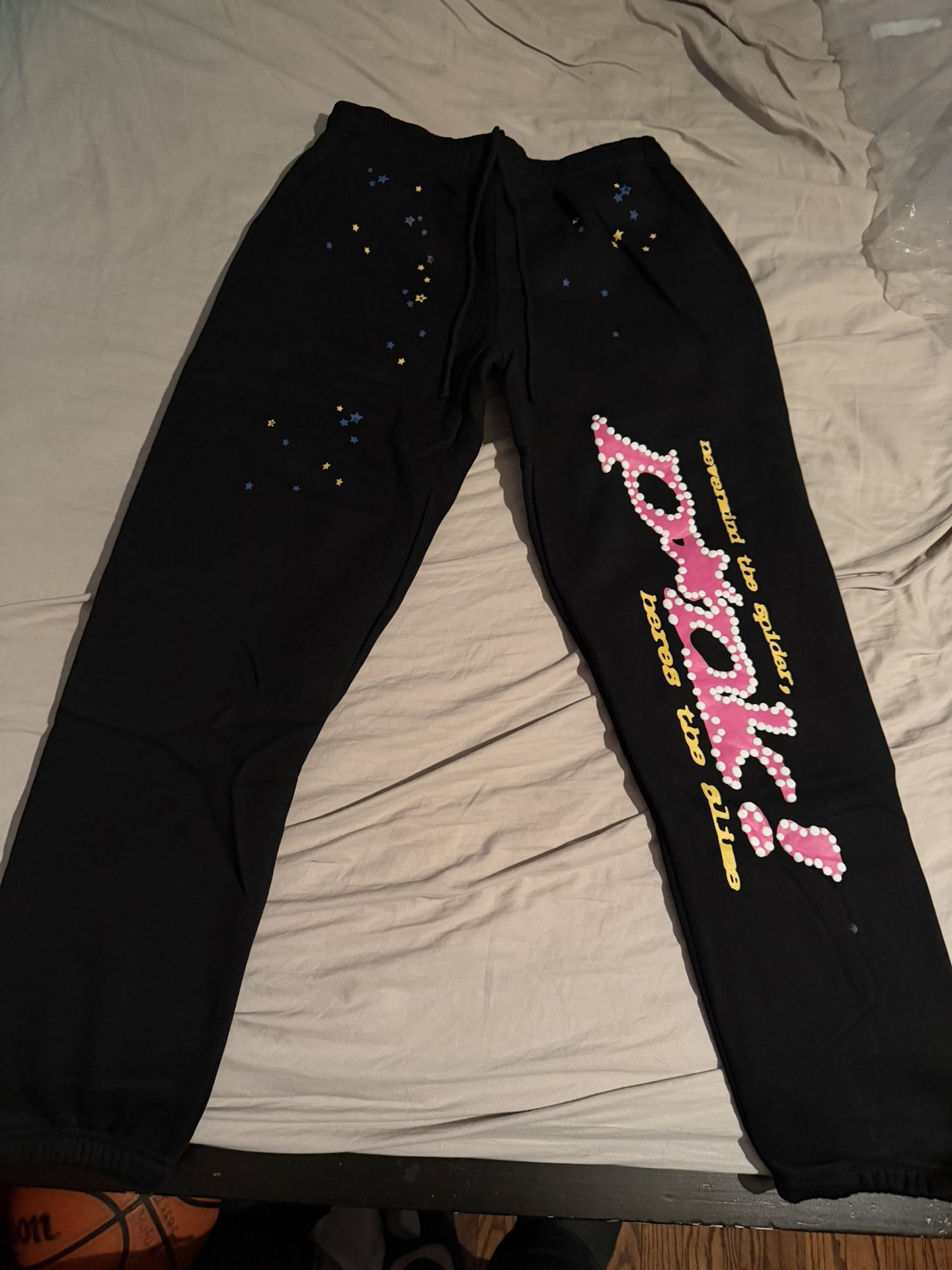 Black/pink Spider Pants (Medium)