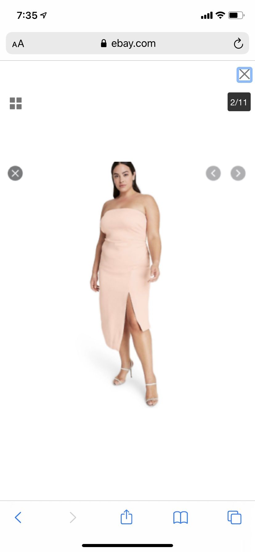 Cushnie Blush Pink Side Slit Strapless