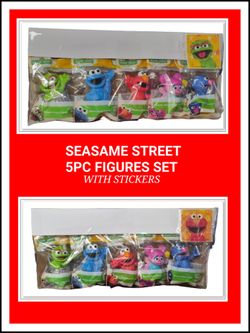SEASAME STREET 5PC FIGURES WITH STICKERS