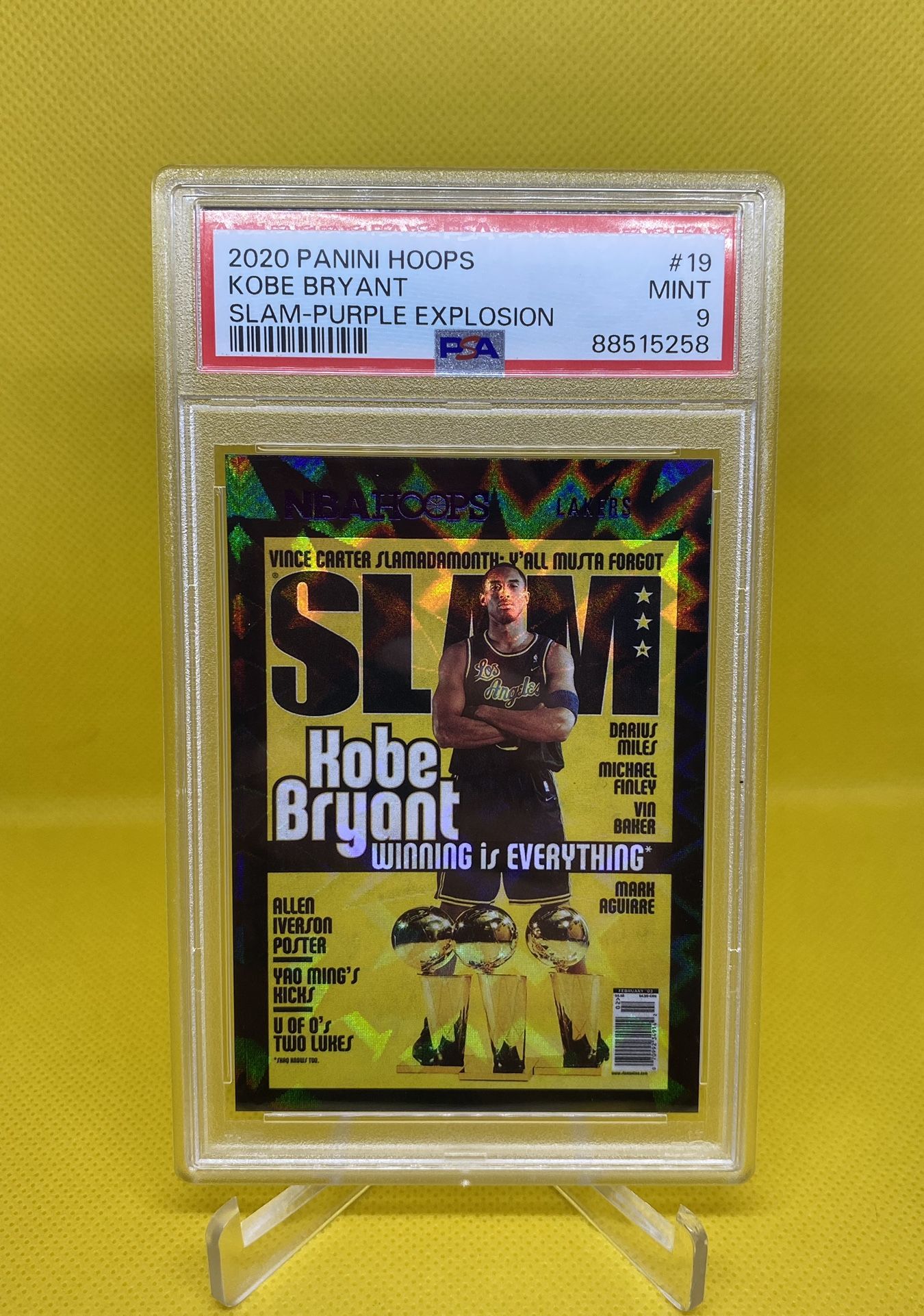 2020 Panini Hoops Kobe Bryant Slam Purple Explosion Parallel PSA 9 