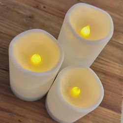 NURADA Large Outdoor Solar Candles set of 3  Waterproof