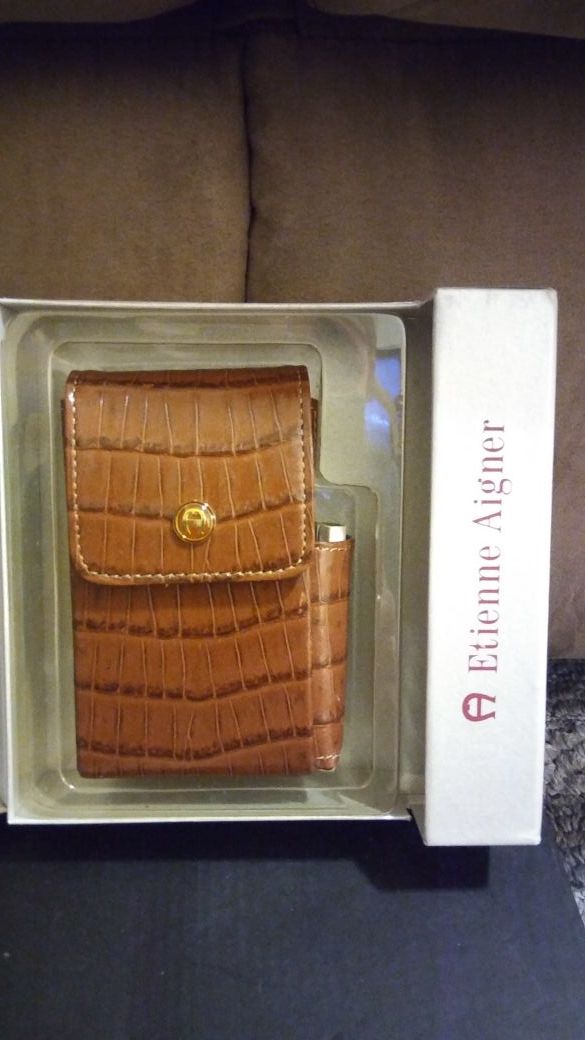 Ettiene Aigner Brown and Pink Cigarette Cases