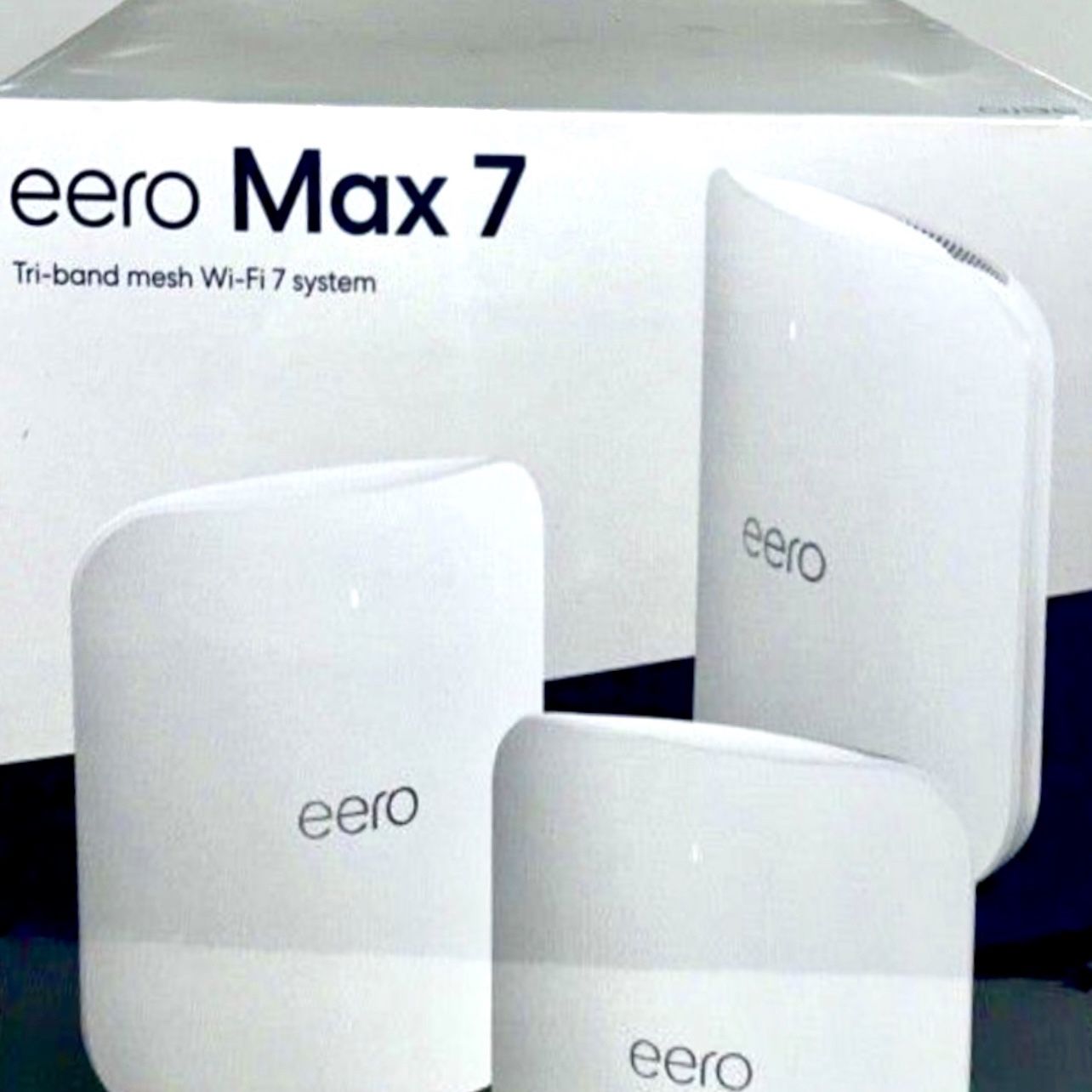 eero - Max 7 BE20800 Tri-Band Mesh Wi-Fi 7 Router - White. Brand New Sealed Box.  Ask Me If You Need More Than 1 Unit.  3 Units For $999 Time Limit.