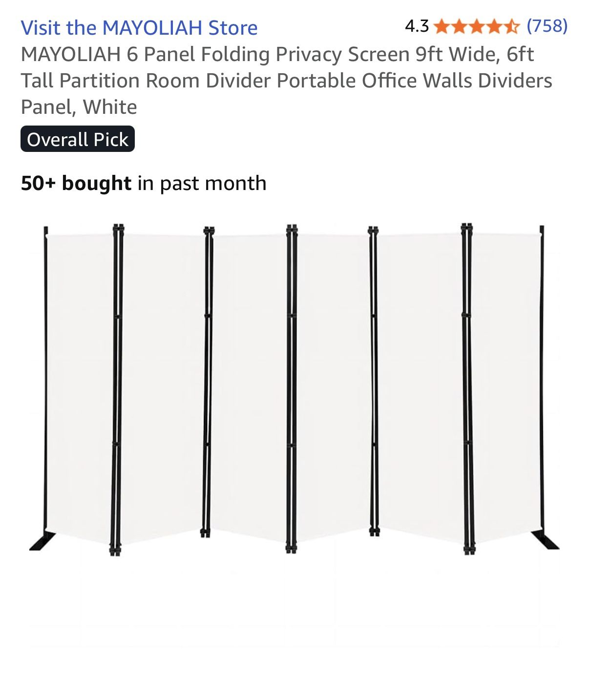 Room Divider 6 Panels