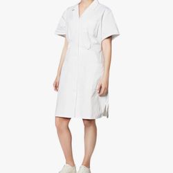 White Scrub Pinning Nursing Dress