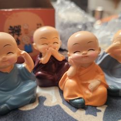 Buddha Monk Statues Miniature Figurines
