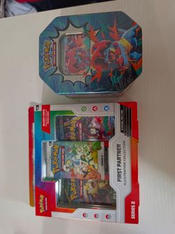 Pokémon TCG Tin and First Partner Illustration Collection Bundle