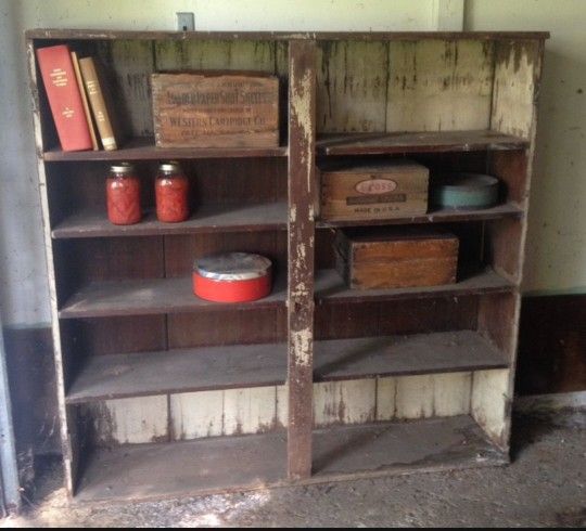 Antique Primitive Black Walnut Pantry Bookcase