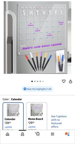 Clear Acrylic Magnetic Calendar 