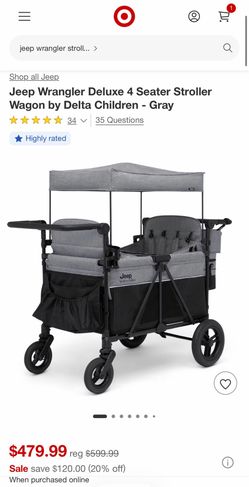 Jeep wrangler deluxe 4 seater stroller wagon