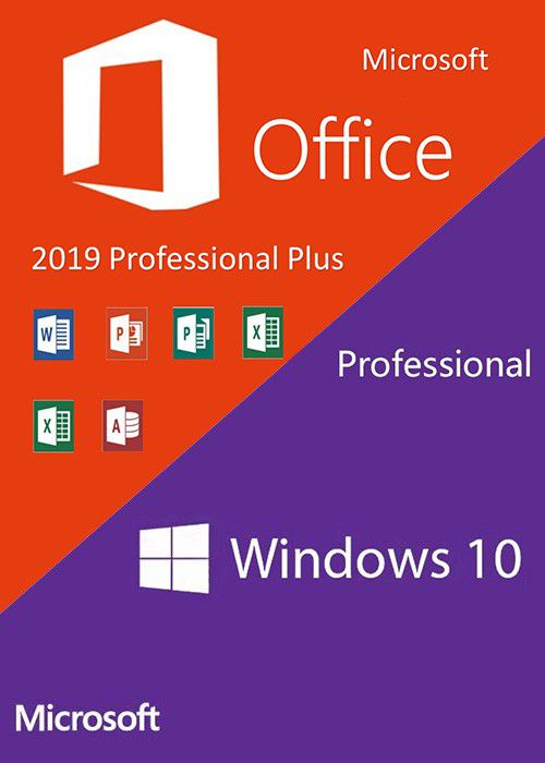 Microsoft Office Professional Plus 2019 + Windows 10 Pro Bundle with Free Antivirus Software