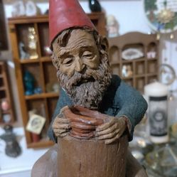 Vintage Clay Pottery Gnome 