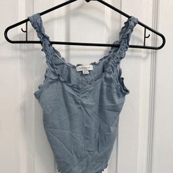 Topshop Light Blue Ruffles Camisole