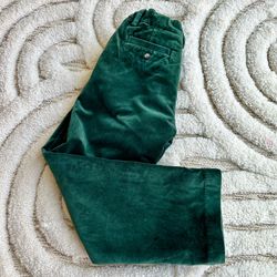 Boys Janie & Jack Pine Green The Velvet Dress Pants | Size 6