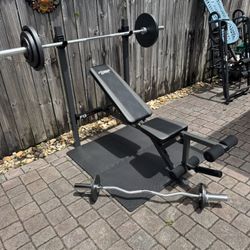 2” Olympic Workout Set with over 190lbs in total weights. Everything in pics is included. 