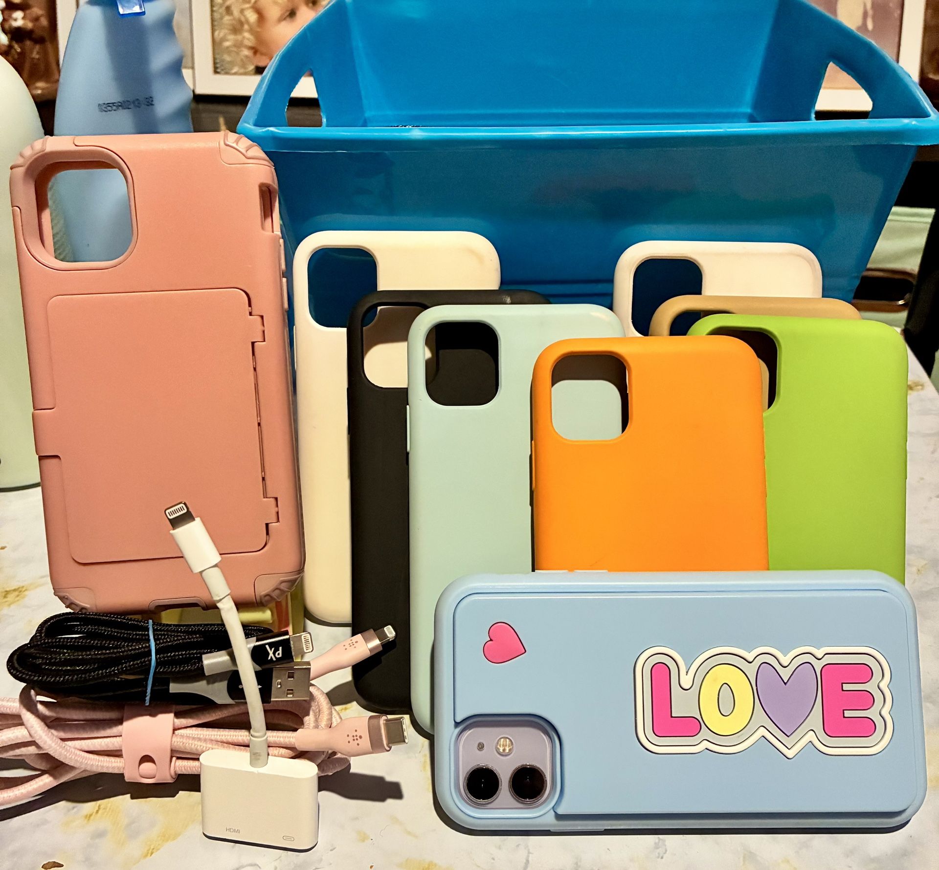 I Phone 11 Decorative Covers /chargers /cords/ Converters / Power Bank
