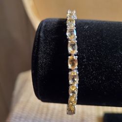 Natural Citrine Tennis Bracelet 7 Inches