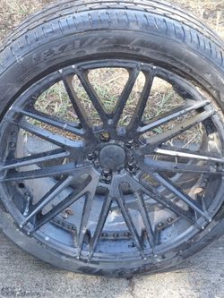 Set of 22 inch tires and wheels.