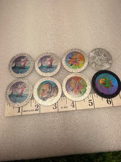 Vintage Pogs Krome Kap Slammer Set of 7