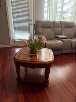 Wood coffee table