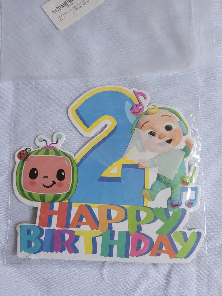 Cocomelon cake topper party decoration 2nd Birthday