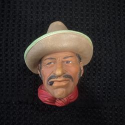 Vintage Bossons Chalkware Head Mexican Cowboy Bust Sculpture 