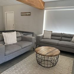 Gray Sofa And Loveseat Set