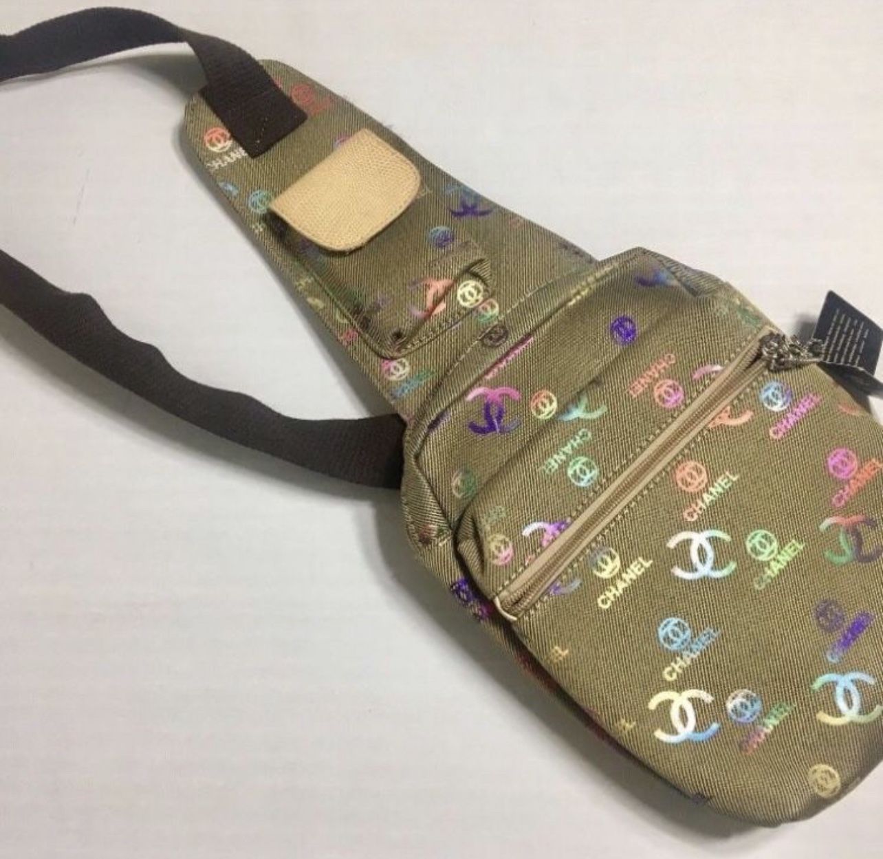 Chanel Rainbow 🌈  Logo Crossbody Unisex Shoulder Bag RARE! New With Tags & Authentication Card 9” x 7” x 2” 19” from top of strap to bottom of the ba