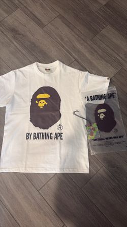 white bape tee shirt size s