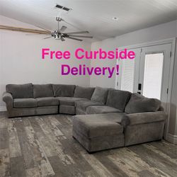 Free Curbside Delivery! Large Grey Sectional Couch
