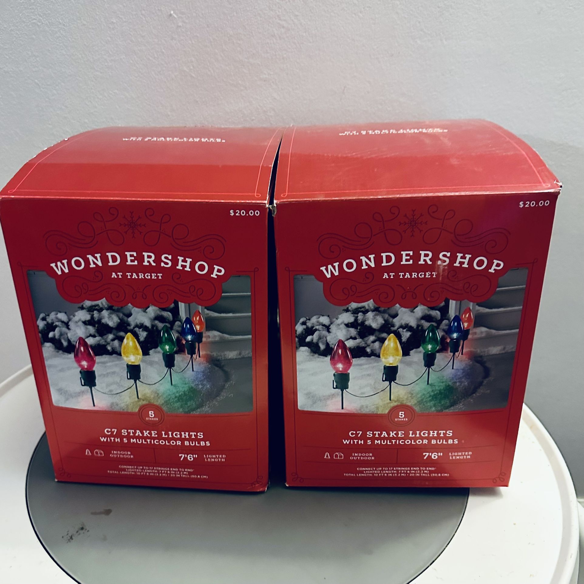 TWO SETS of WonderShop 5ct Christmas Stake Lights