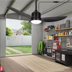 42 in. Indoor/Outdoor Black Waterproof Gazebo Ceiling Fans with Lights Patio Hanging, Plug in for Farmhouse Porch.  ARISKEEN Model # A02-033-BK  L-470