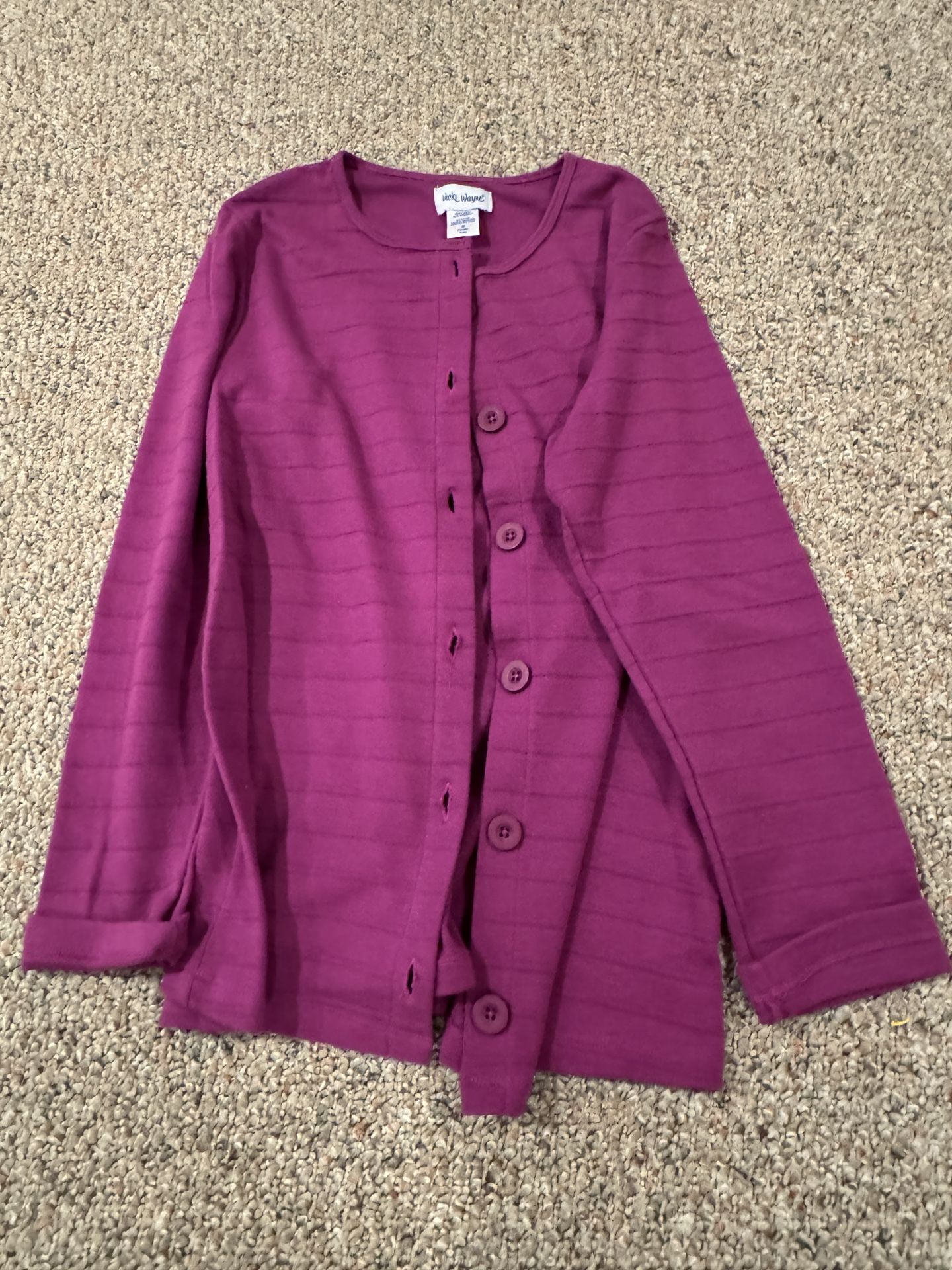 WOMENS Like New Vicki Wayne Size Small Cardigan Button Down Plum/purple Color Sweater