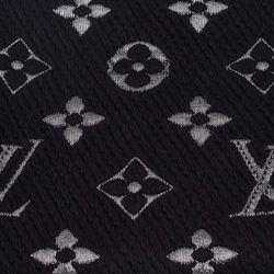 Louis Vuitton Black Wool & Silk Logomania Shine Scarf Louis Vuitton