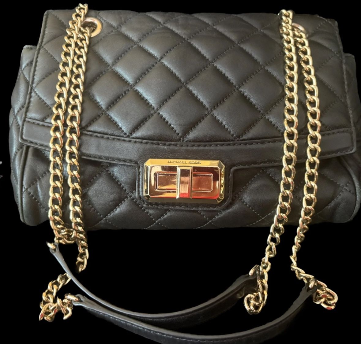 Michael Kors Black Quilted Sloan Chain Shoulder Bag