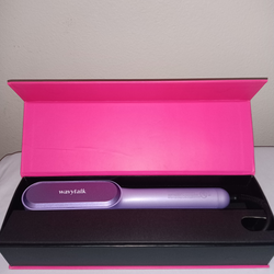 Wavytalk Sleek Sweep Ionic Hair Straightener Brush  2-in-1 Tool a Flat Iron And Comb Color Purple
