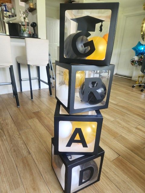Graduation Party Decoration Black Balloon Boxes