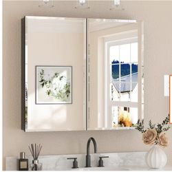 Medicine Cabinet 36”x32” W/ Beveled Mirror Doors