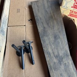 Wood Pipe Shelves (2)