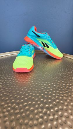 Reebok Nano X4 Training Shoe – Teal/Orange/Volt
Style 100211606 | Size US 8.5 (Unisex) | Brand New with Tags