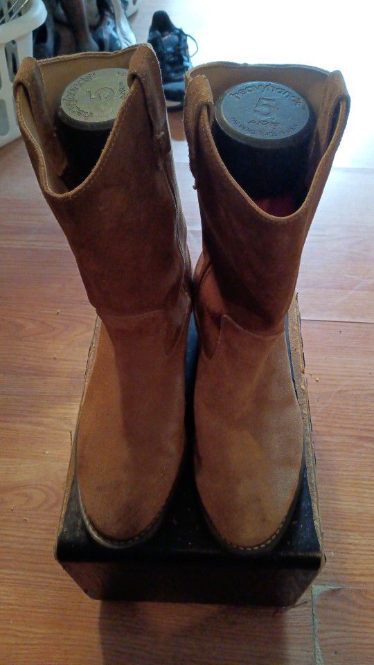 TEXAS STEER - brown suede leather boots