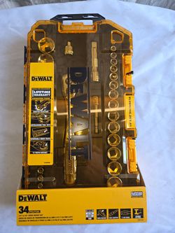 Dewalt 34 pcs. DRIVE SOCKET SET Brand New (Price Is Firm)